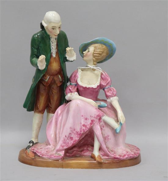 A rare Royal Doulton group The Court Shoemaker HN1755, restored